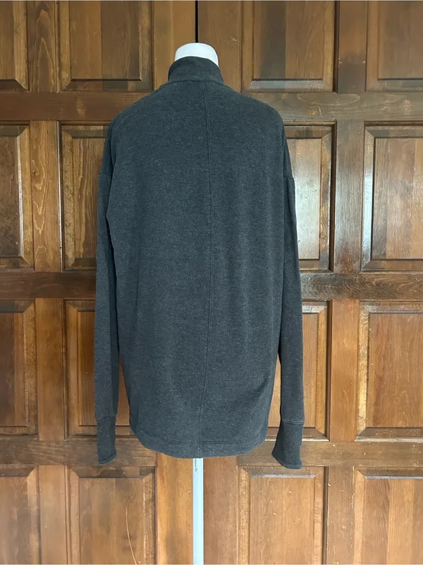 Athleta Clarity V-Neck Sweatshirt Womens Small S‎ Gray Shawl Neck Nirvana L/S - Image 4
