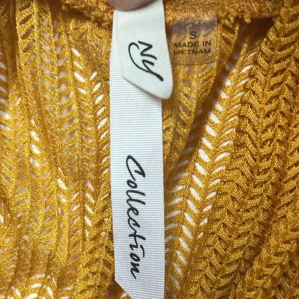 Fall open knit cardigan‎ open front duster lightweight orange yellow transition - Image 7