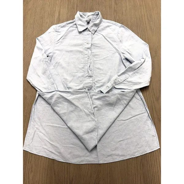 Aerie Soft Lt Blue Button Down Tunic Shirt Women’s Small Long Sleeve Top - Image 2