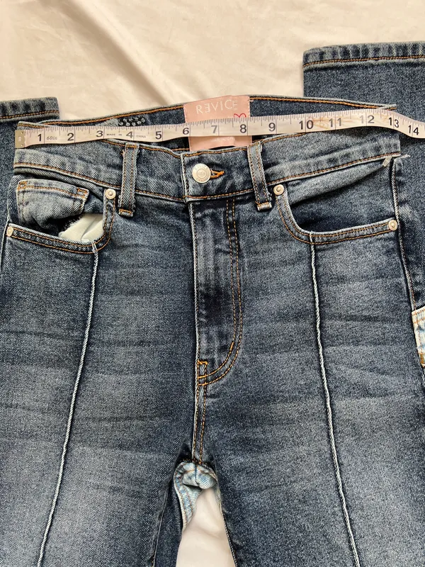 REVICE Dark Indigo Skinny Jeans with Front Seams - Image 3