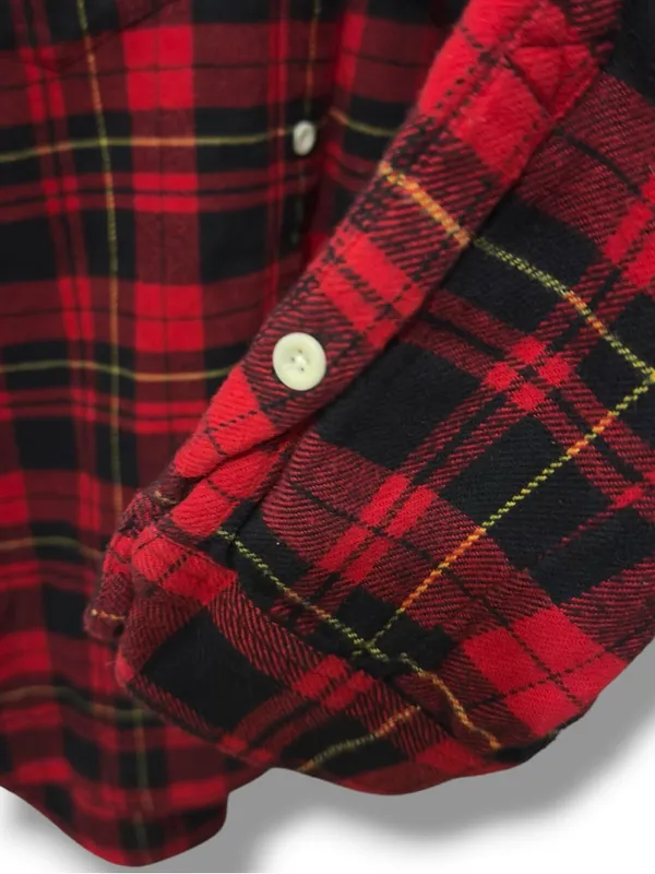 Madewell |EUC Cotton Red Black Plaid Flannel Buffalo Check Button Down Shirt (M) - Image 6