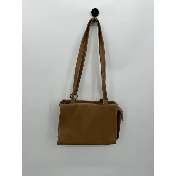 Y2K Vintage Small‎ Shoulder Purse Brown Patchwork Faux Leather Boho Artsy - Image 2