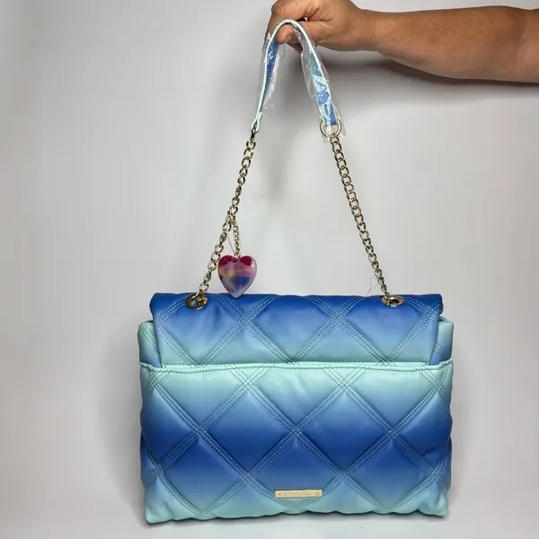 Betsey Johnson Ciara Quilted Shoulder Bag in Blue Multi Ombré - Image 3