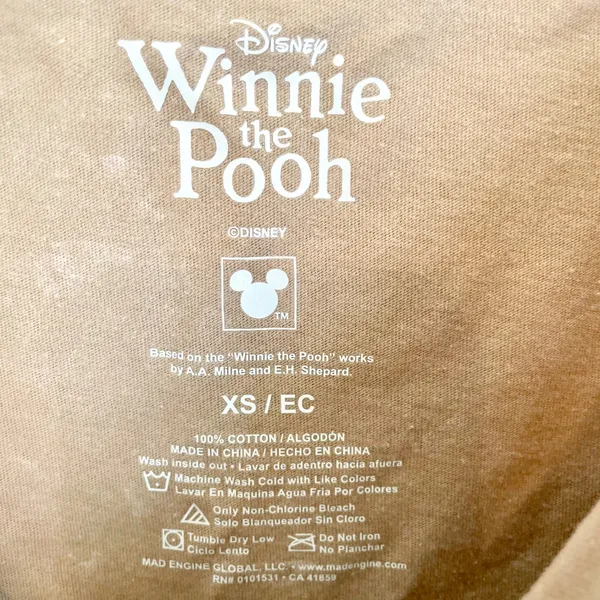 Disney Winnie the Pooh Rabbit Fresh Carrots Graphic Tee Tan XS‎ NEW - Image 4