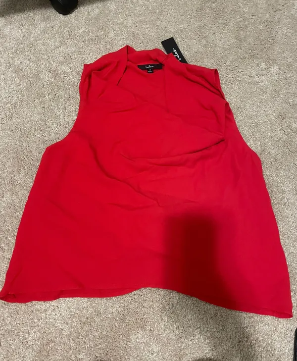 Red Cowl Neck Tank - Image 4