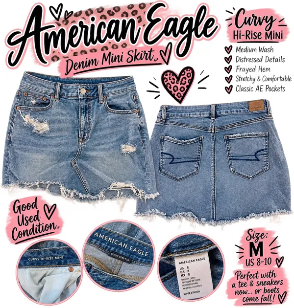 💙 American Eagle Curvy Hi-Rise Mini Skirt 💙 - Image 2
