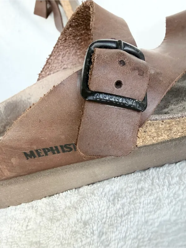 Mephisto Brown Leather Buckle Toe - Image 9
