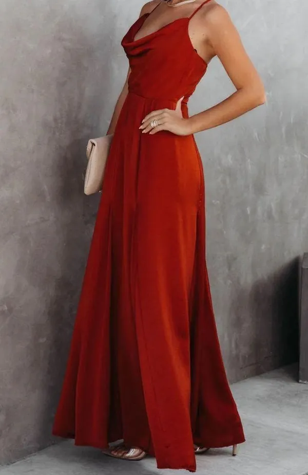 VICI | Hey Bella Satin Cowl Neck Maxi Dress - Image 3