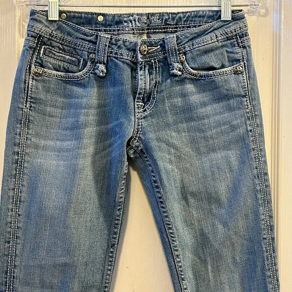 Miss Me Jeans Women Bootcut‎ Embellished Pockets Blue Denim Size 27 - Image 6