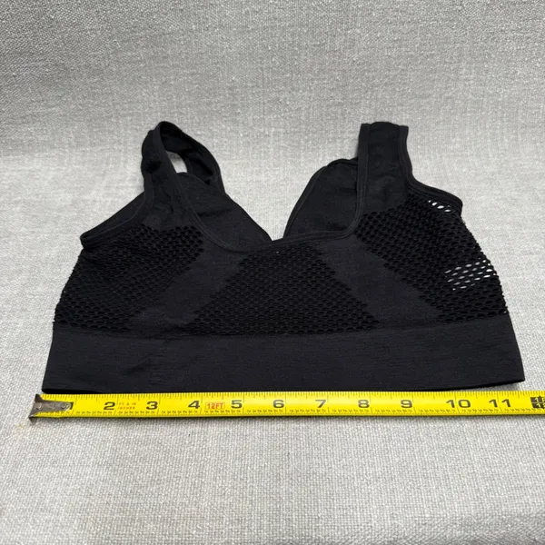 2 Pack Wireless Black Seamless Sports‎ Bras Size Large Mesh Back Bralette Set - Image 5