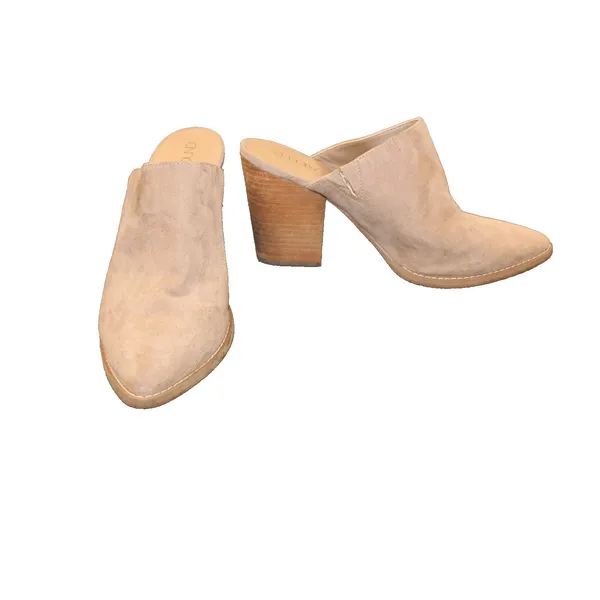 Abound Maya Mule Womens 8M Tan Suede Pointed Toe Block Heel Bootie Slip On - Image 3