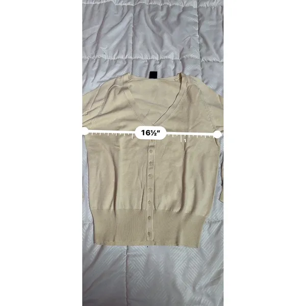 GAP Ivory Ribbed Knit Cardigan Size S‎ Button Down - A1- 0020 - Image 4
