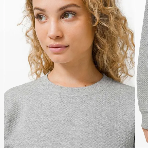 Lululemon Athletica All Yours Crew Bubble Dot Heather Core Grey Cream Size 6 - Image 4