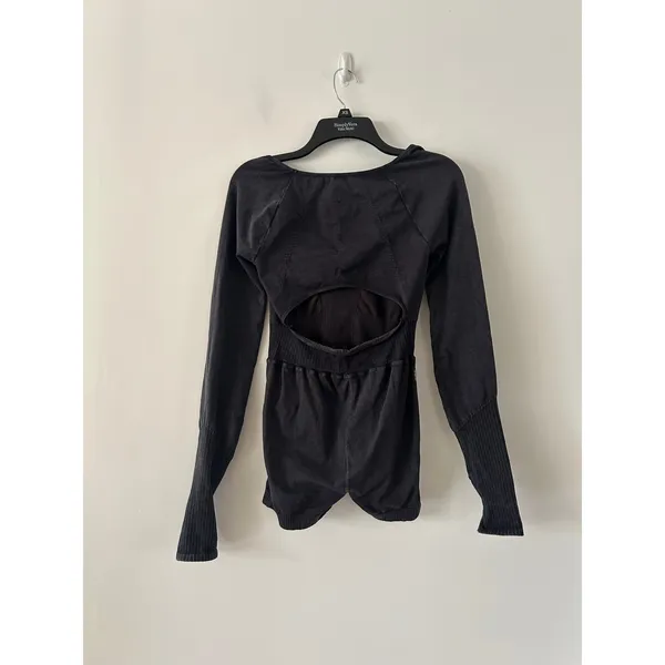 Free People Movement Good Karma One-piece Long Sleeve Black Runsie Size M/L - Image 4