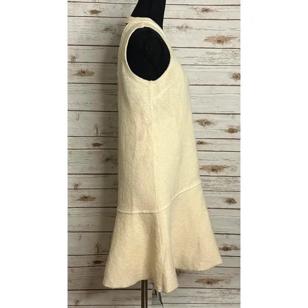 Anthropologie Knitted & Knotted cream wool sleeveless drop waist dress Small - Image 6