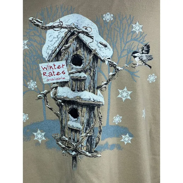 sweatshirt birdhouse winter snowflakes cottagecore - Image 3