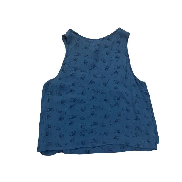 Free People Look Through Keyhole‎ Crinkle Tank in Indigo sz small - Image 7