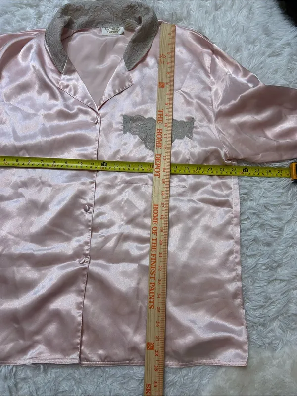 Victoria’s Secret vintage 90s gold label satin lace pajama set top shirt large - Image 7