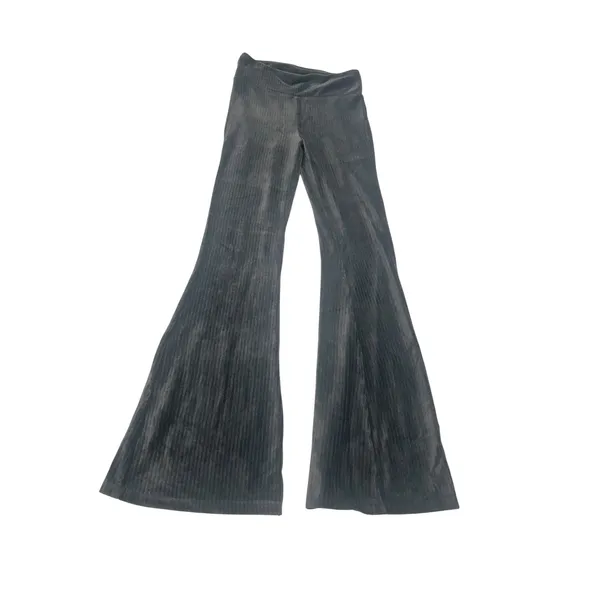 No Boundaries Womens Small 3-5 Ribbed Flare Pants Charcoal Black Y2K Bell Bottom - Image 2