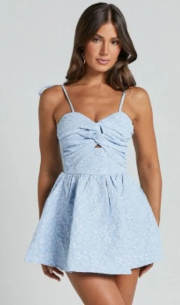 Showpo Blue Floral Mini Dress - Image 2