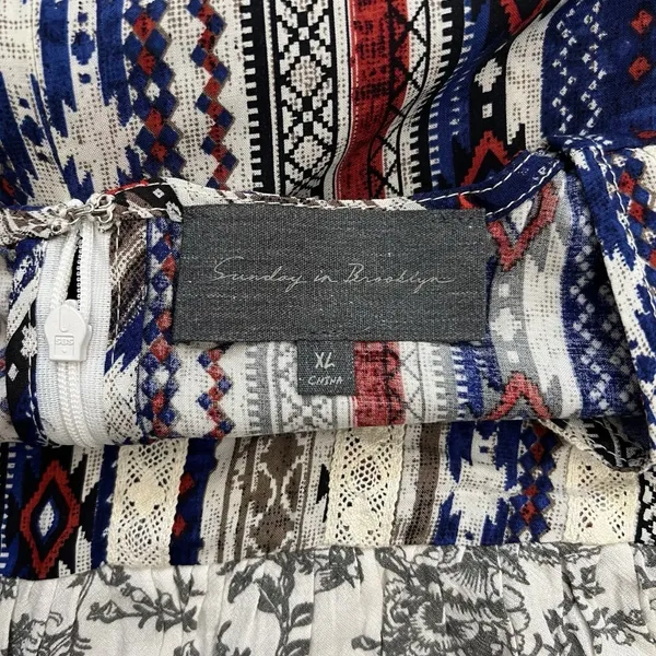 NWOT Anthropologie Sunday In Brooklyn Mini Dress XL Floral Cottagecore Peasant - Image 5