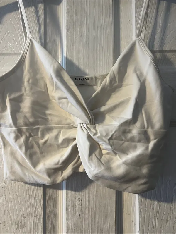 Babaton White Twist-Front Bandeau Camisole - Image 4