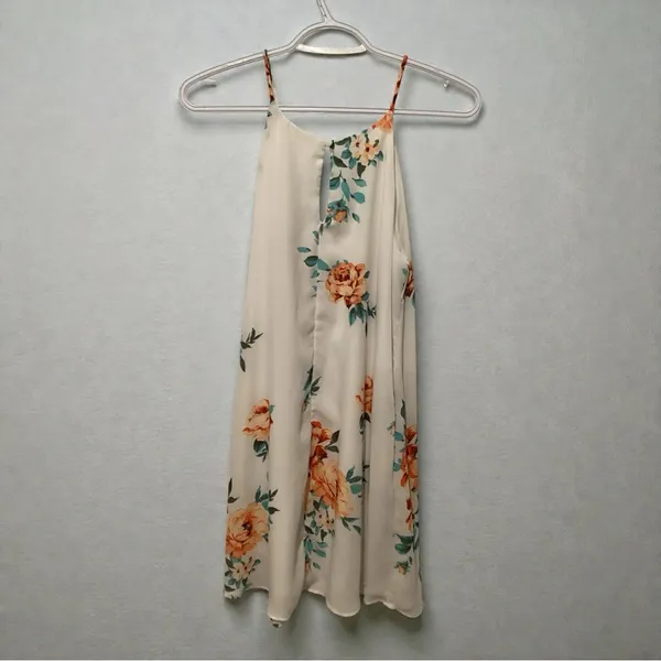 Altar'd State Floral Mini Dress - Cream and Orange - Image 2