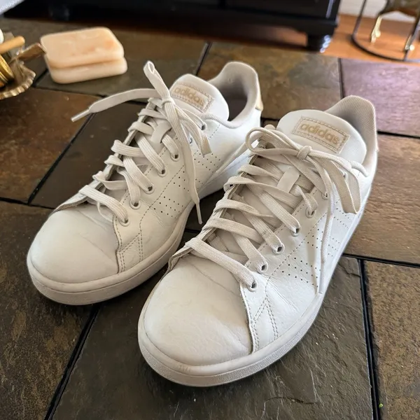 Adidas Stan Smith Advantage Cloudfoam Sneakers White/Bronze Low Top 8.5 Retro - Image 2