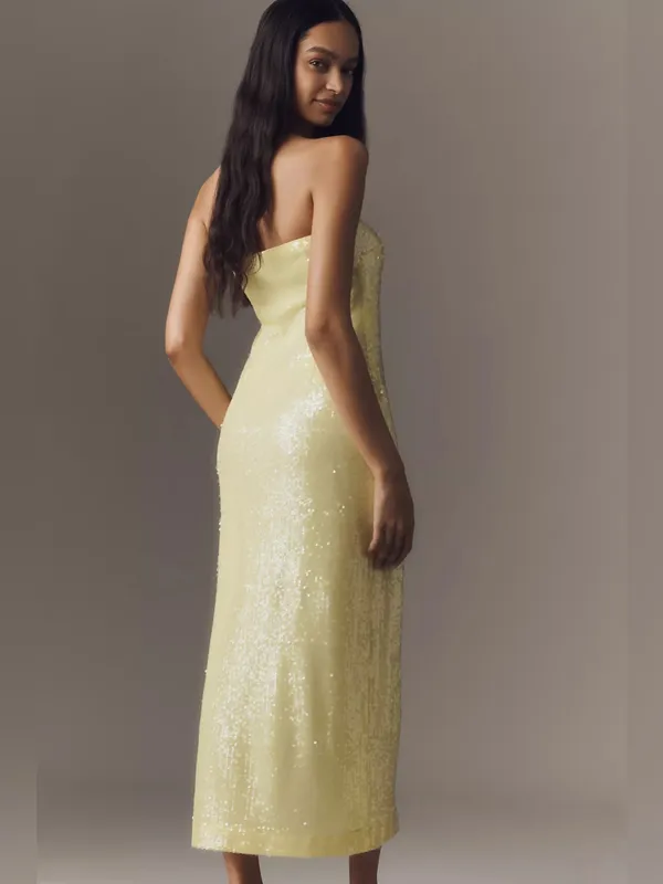 Endless Rose Strapless Sequin Slim Midi Dress - Image 3