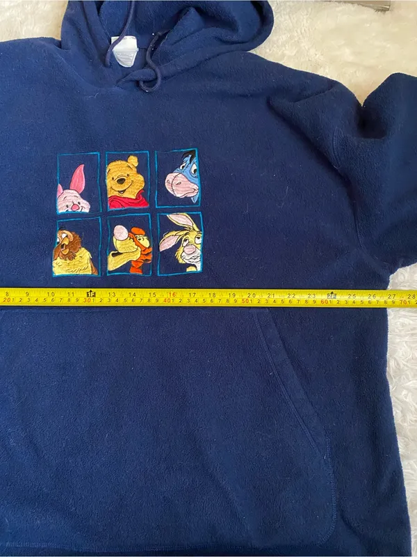 Vintage 90s Disney Store Fleece Winnie The Pooh Y2K oversized Hoodie sweatshirt - Image 7