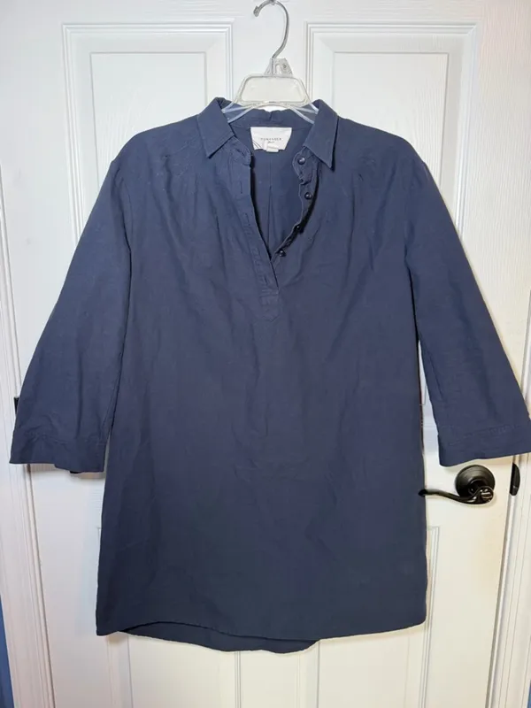 Tuckernuck Pomander Place Polly Navy Blue Lagenlook Tunic Dress SZ S - Image 2