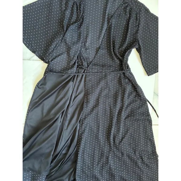 Lulus Farah Black White Triangle Print High Low Wrap‎ Midi Dress S - Image 7