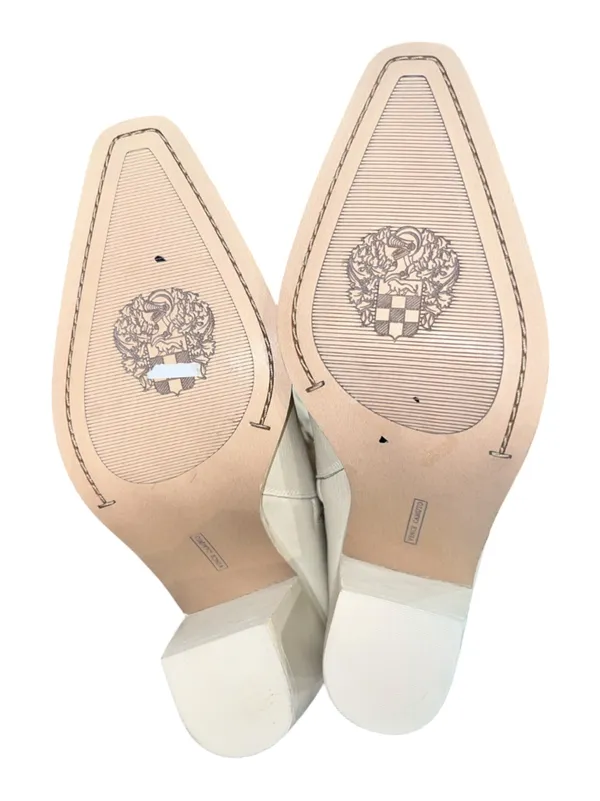 Vince Camuto Alisah Western Cowboy Boots Ivory Cream Leather Size 8.5M 39.5 NEW - Image 5