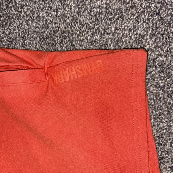 Gymshark Women's Orange Athletic Shorts Size Medium Drawstring Gym - Image 3
