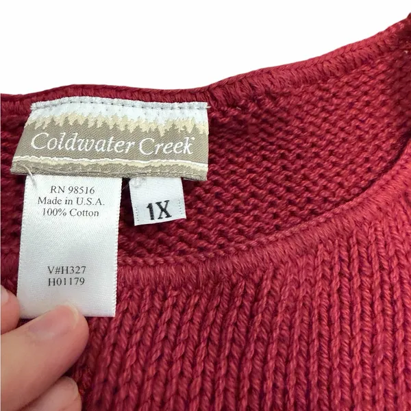 🌸 Vintage Coldwater Creek Red Knit Tank Top 1X‎ 🌸 - Image 3