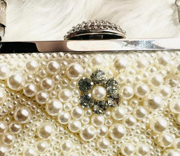 Bridal Clutch/Handbag Tan - Image 9