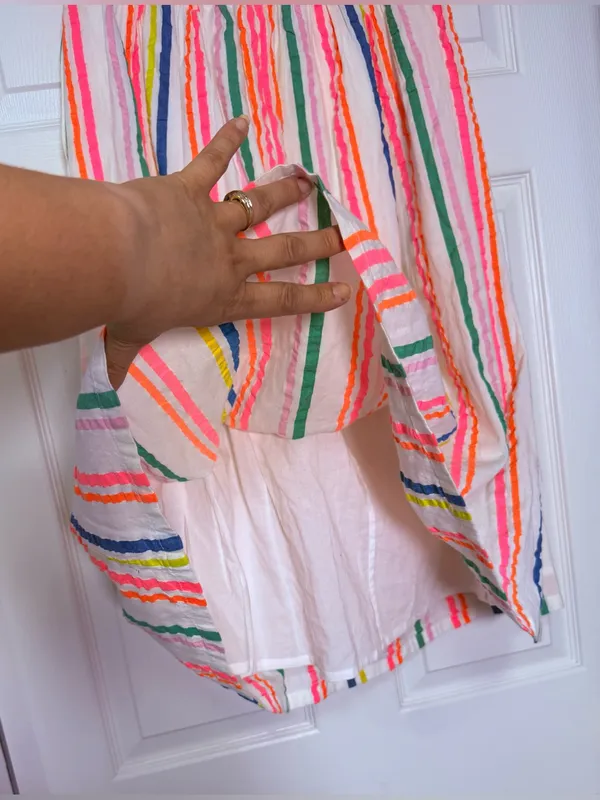 Boden Cathy Midi Skirt Multicolor Stripes Lined Size 6 White - Image 9