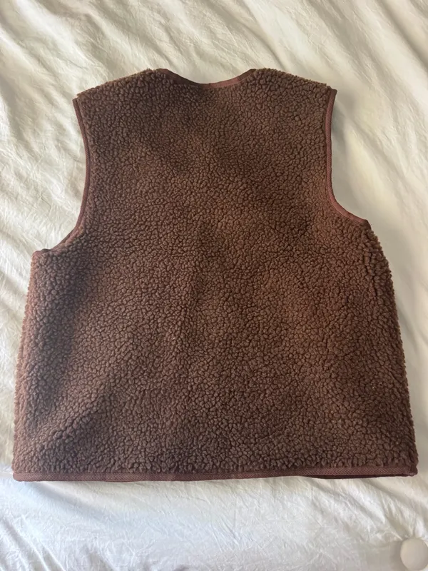 HM Divided Brown Teddy Fleece Vest - Image 5
