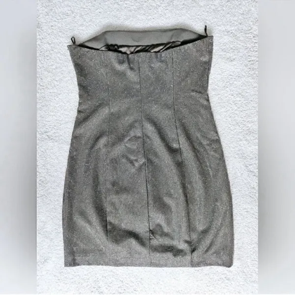 Zara Rhinestone Mini Body con Tan/Brown Dress (Size Small) - Image 5