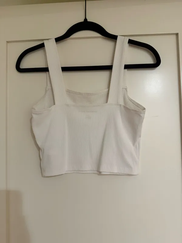 American Eagle White Ribbed Tank - Image 2