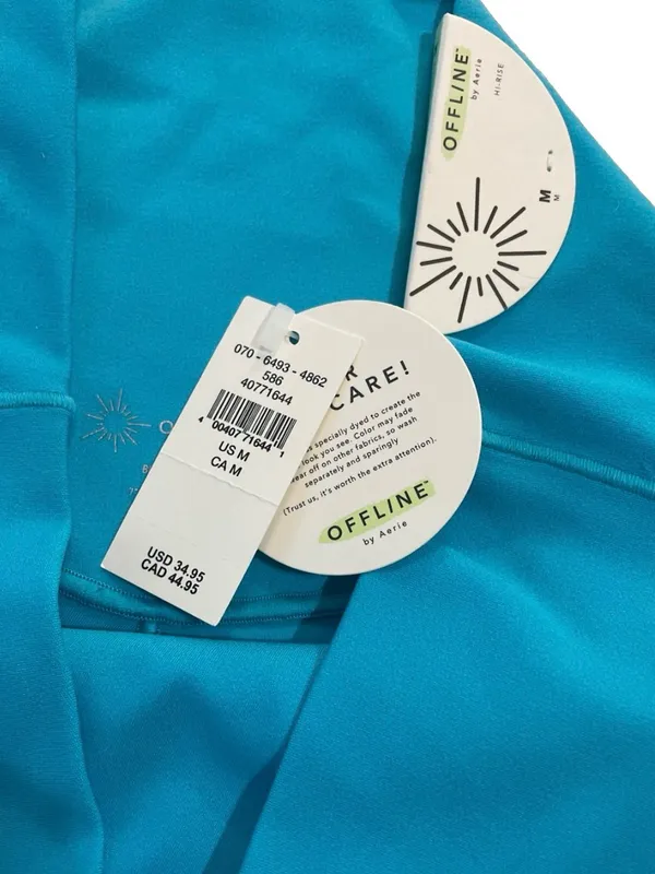 OFFLINE By Aerie Real Me Crossover High Waisted 7” Bike Short Blue Medium - Image 2