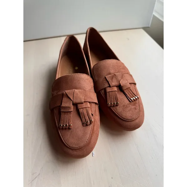 Kate Spade Berkeley Brown Tan Suede Tassel Loafers Flats Women’s 5.5 - Image 5