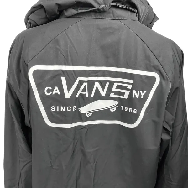 Vans Torrey Women's Black Button Hooded Hoodie Windbreaker Rain Coat Jacket S - Image 5