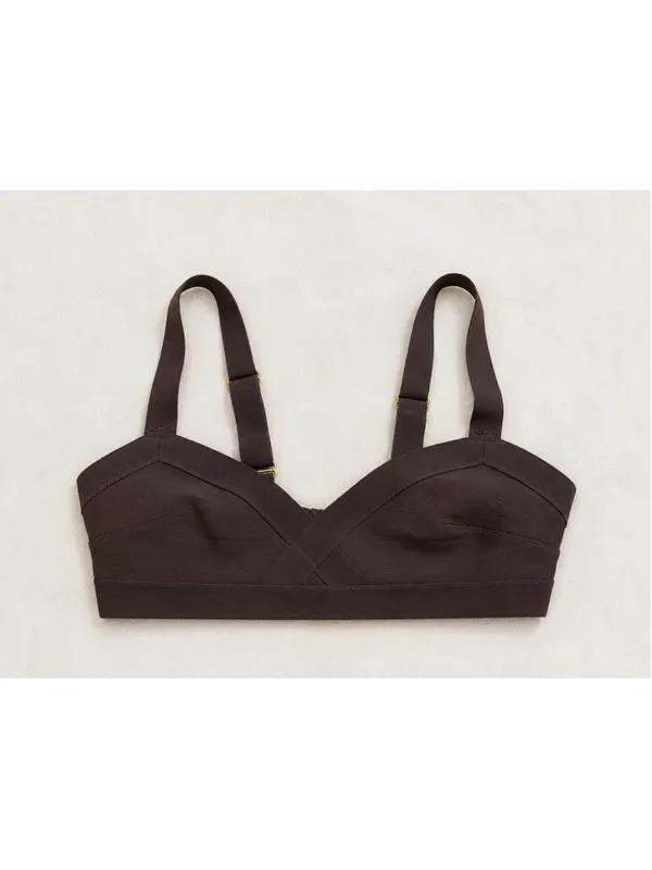 H&M Chocolate Brown Bikini Set NWOT Size‎ 12 Textured Stripe Swimwear - Image 2