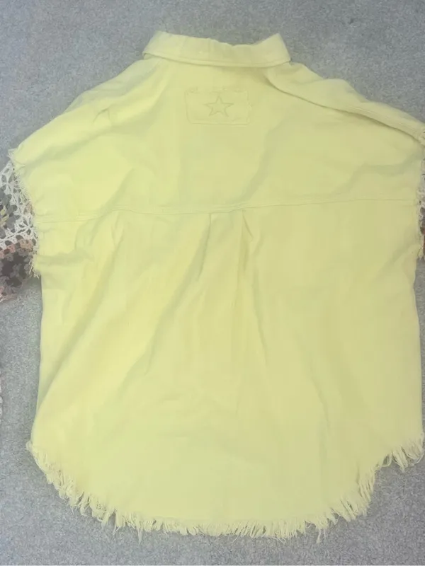 New. Lemonade Twill Shacket w/ Crochet Sleeves - Image 7