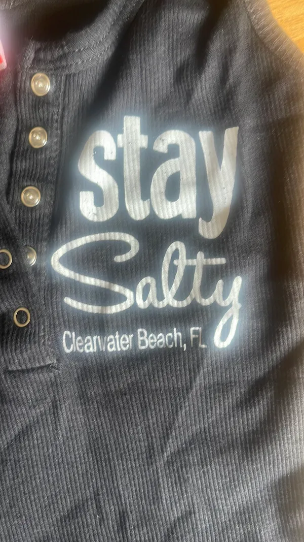 Tank Top Stay Salty Clearwater Florida Size Small Belly Top - Image 2