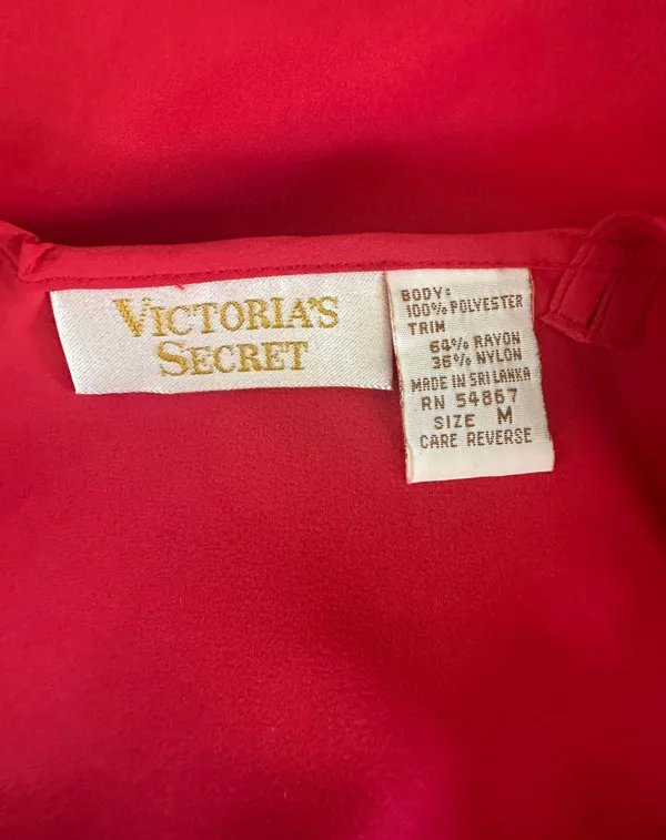 Victorias Secret Vintage Gold Label Red Night Gown Size M - Image 4
