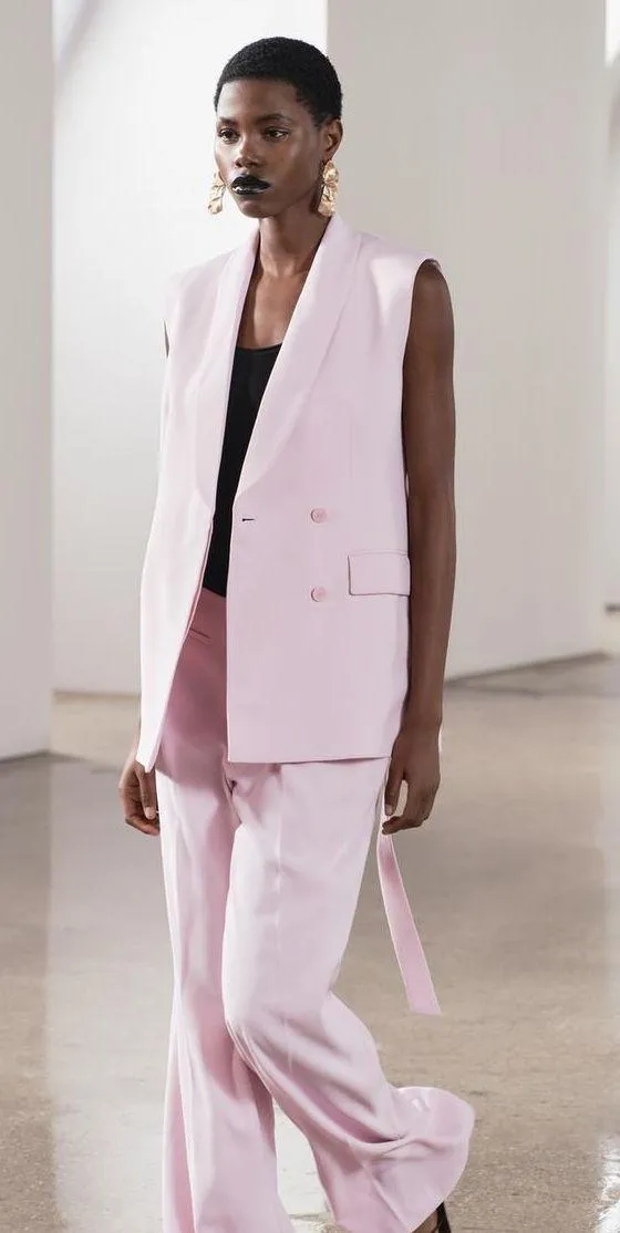 NWT Pink ZW COLLECTION TIED BELTED VEST. Size Medium - Image 7