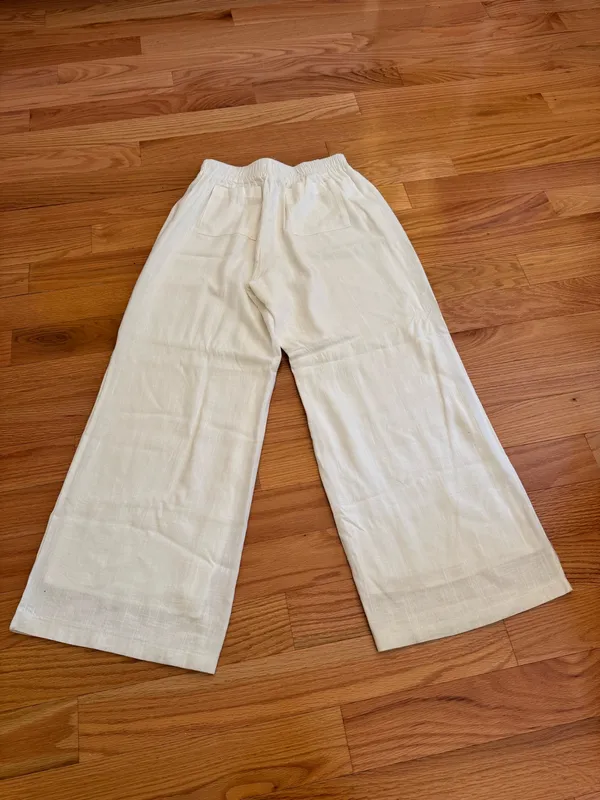 Princess Polly White Linen Pants - Image 4