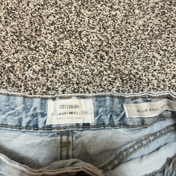 Cotton On Light Blue Frayed Jean Shorts - Image 2